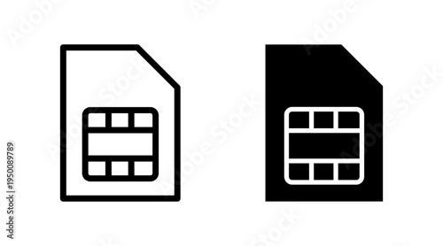 Sim card icon set vector. dual sim card sign and symbol