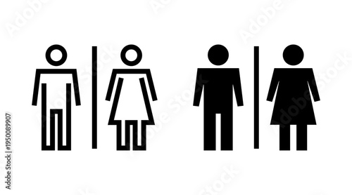 Toilet icon set vector. Girls and boys restrooms sign and symbol. bathroom sign. wc, lavatory