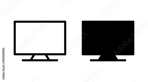 Tv icon set vector. television sign and symbol
