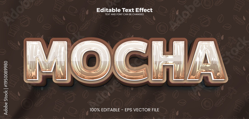 Mocha editable text effect in modern trend style