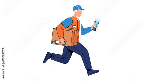 Speedy Delivery Courier: A dedicated courier swiftly delivers a package, using cutting-edge technology to ensure seamless and efficient service. Delivering speed and reliability.