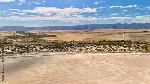 Telowie Beach, South Australia Coastline – 4K aerial drone view of remote shoreline, salt flats, sandy tidal zones and low coastal vegetation near the Princes Highway along Spencer Gulf
