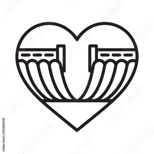 A black and white line drawing depicts two beer steins forming the shape of a heart symbolizing affection