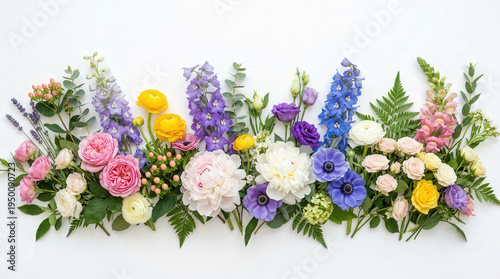 Elegant floral arrangement with colorful blossoms and lush greenery for decoration