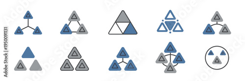 Teamwork network diagram icons – Great for organizational structure charts, collaborative software interfaces, or B2B partnership presentations.