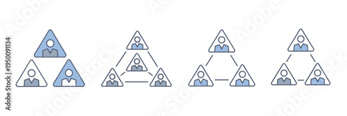 Business alliance framework icons – Suitable for merger and acquisition reports, professional networking tools, or corporate synergy diagrams.