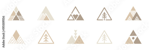 Scandinavian minimalist triangle icons – Ideal for Nordic branding, home decor blogs, or minimalist lifestyle websites.