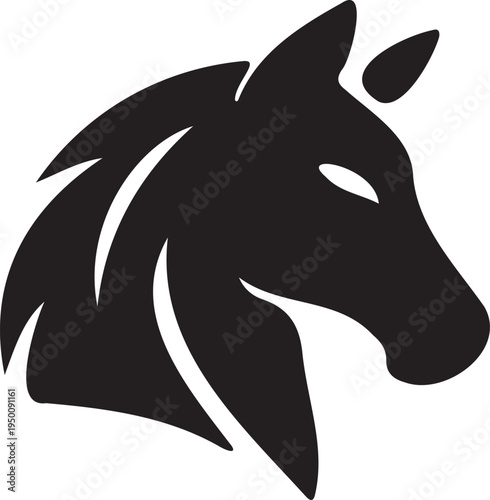 Black unicorn silhouette mythical head vector icon 