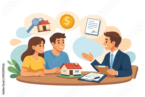 Real Estate Agent Discussing Property With Couple.