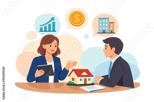 Real Estate Agent Discusses Property Investment With Client.