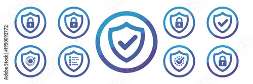 Network protection security icons – Perfect for cloud security, data privacy, or professional IT services.