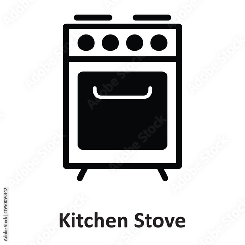 Kitchen Stove Vector icon which can easily modify or edit