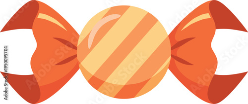 Wrapped candy sweet confectionery dessert treat colorful sugar candy flat vector illustration