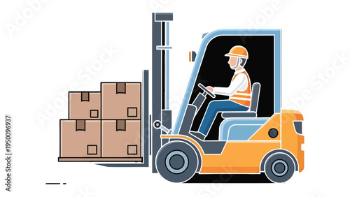 Forklift Operator at Work: A diligent forklift operator maneuvers a loaded forklift, showcasing the precision and efficiency required in the process of industrial material handling.