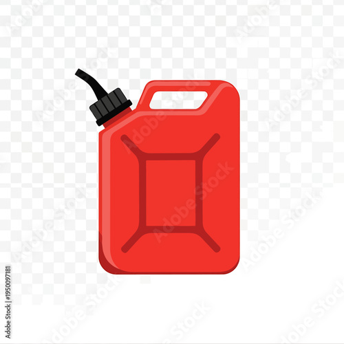 Red Gasoline Can Isolated on White vector illustration