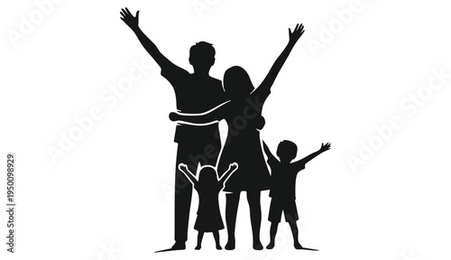 Modern happy family icon, family icon vector isolate
