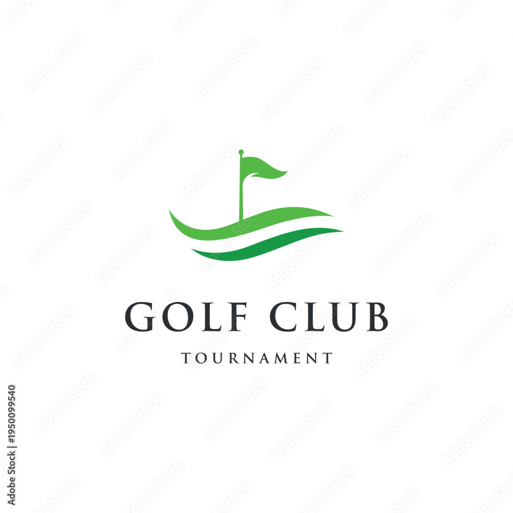 Obraz premium Golf ball and club design and golf course logo design. Logo for professional golf team, golf club, tournament, business, event.