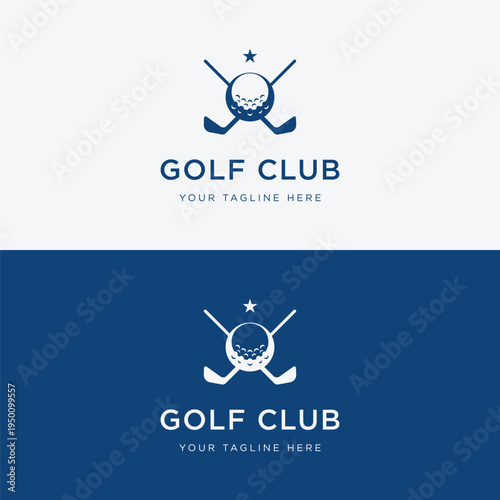 Golf ball and club design and golf course logo design. Logo for professional golf team, golf club, tournament, business, event.
