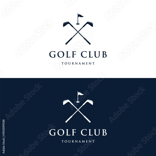 Golf ball and club design and golf course logo design. Logo for professional golf team, golf club, tournament, business, event.