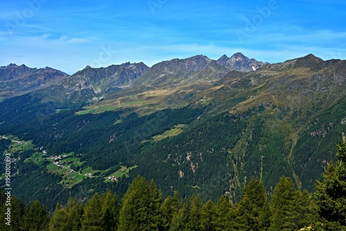 Austrian Alps - view from the path from the Versingalpe hut to the Ascher Hutte hut near village See