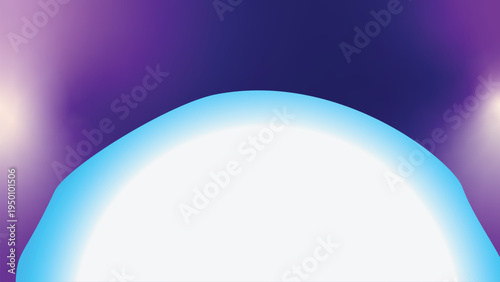 Glowing blue oval shape with purple background