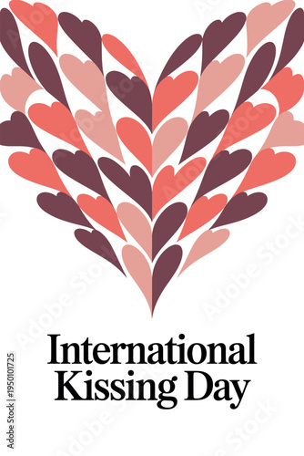 International Kissing Day with Heart Pattern for Love and Romance