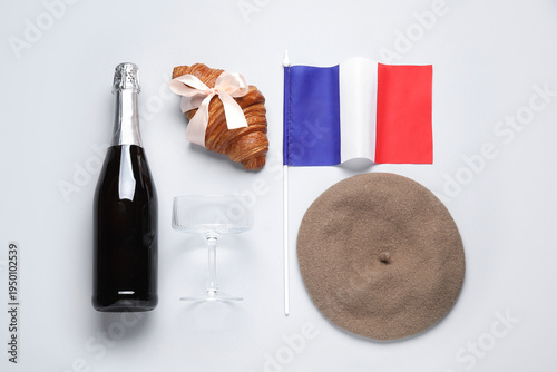 French flag with beret, cro...