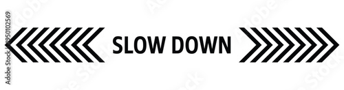 Slow, down traffic sign vector isolated on white background, representing caution, speed control, and road safety, clean modern flat vector design for navigation, maps, and public safety