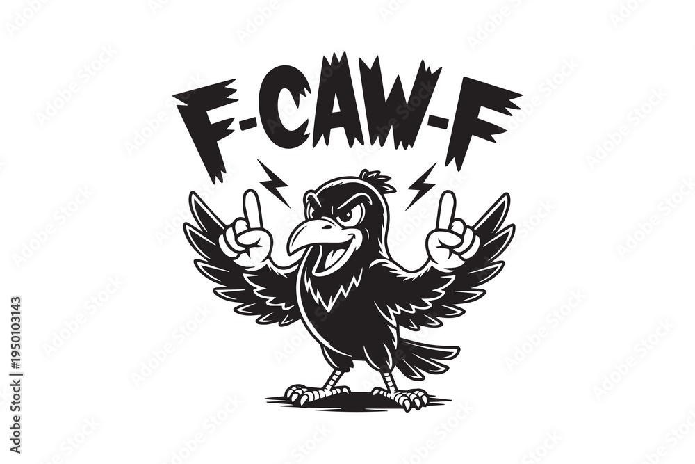 Fototapeta premium Angry Crow illustration Vector
