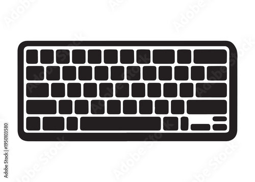 computer keyboard logo silhouette vector, typing keyboard logo silhouette vector illustration, typing device silhouette logo, typing tool logo silhouette design on white background