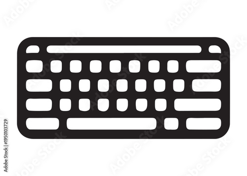 computer keyboard logo silhouette vector, typing keyboard logo silhouette vector illustration, typing device silhouette logo, typing tool logo silhouette design on white background