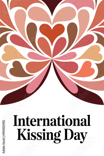 International Kissing Day with Heart Pattern for Love and Romance