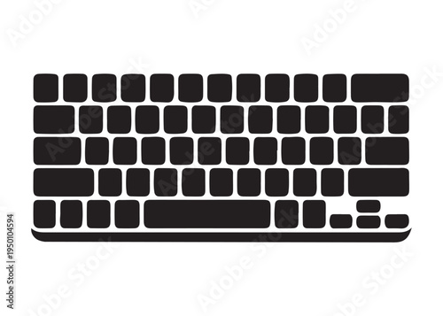 computer keyboard logo silhouette vector, typing keyboard logo silhouette vector illustration, typing device silhouette logo, typing tool logo silhouette design on white background
