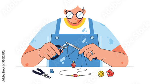 Artisan at Work: An artisan meticulously works on intricate jewelry, demonstrating precision, skill, and creative passion.