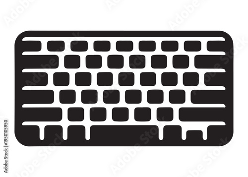 computer keyboard logo silhouette vector, typing keyboard logo silhouette vector illustration, typing device silhouette logo, typing tool logo silhouette design on white background