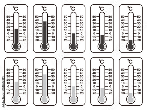 温度計のイラスト素材セット3