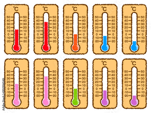 温度計のイラスト素材セット5