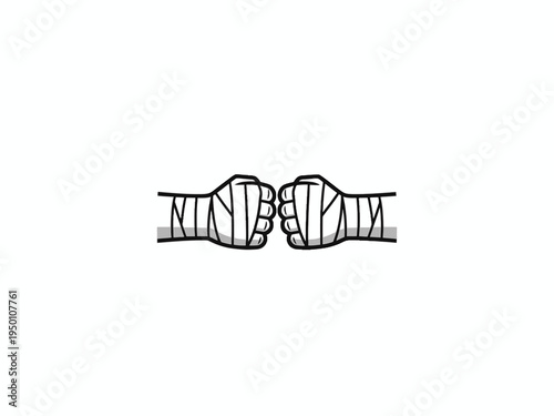 Wrapped Boxing Fists Confrontation Logo Illustration