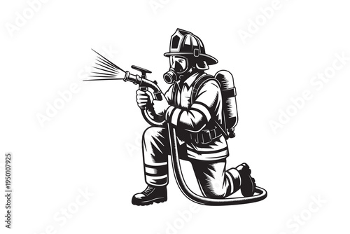 Firefighter illustration Vector