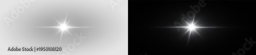 Fotografía Abstract glowing lens flare light burst, radiant star sparkle shine effect, opti