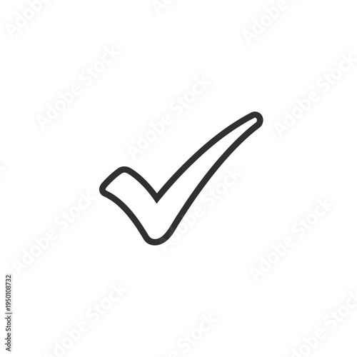 Simple check mark symbol in dark gray for verification and approval