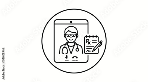 Online doctor consultation, medical advice via video call with prescription