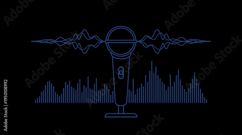 Soundwave and Microphone Icon A Visual Representation of Audio and Music Production