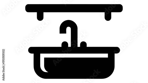 Over sink shelf icon representing space saving kitchen storage rack solution for organizing items above sink area minima