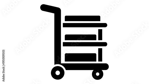 Rolling utility cart icon