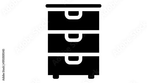 Stackable storage drawer icon representing modular furniture unit