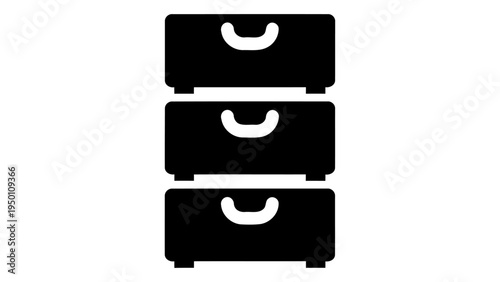 Stackable storage drawer icon representing modular organization units
