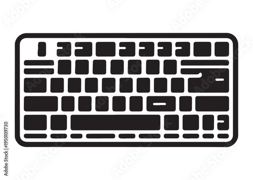 computer keyboard logo silhouette vector, typing keyboard logo silhouette vector illustration, typing device silhouette logo, typing tool logo silhouette design on white background