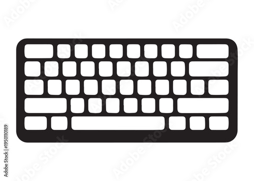 computer keyboard logo silhouette vector, typing keyboard logo silhouette vector illustration, typing device silhouette logo, typing tool logo silhouette design on white background