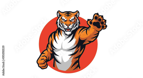 Illustration of a cartoon tiger character.